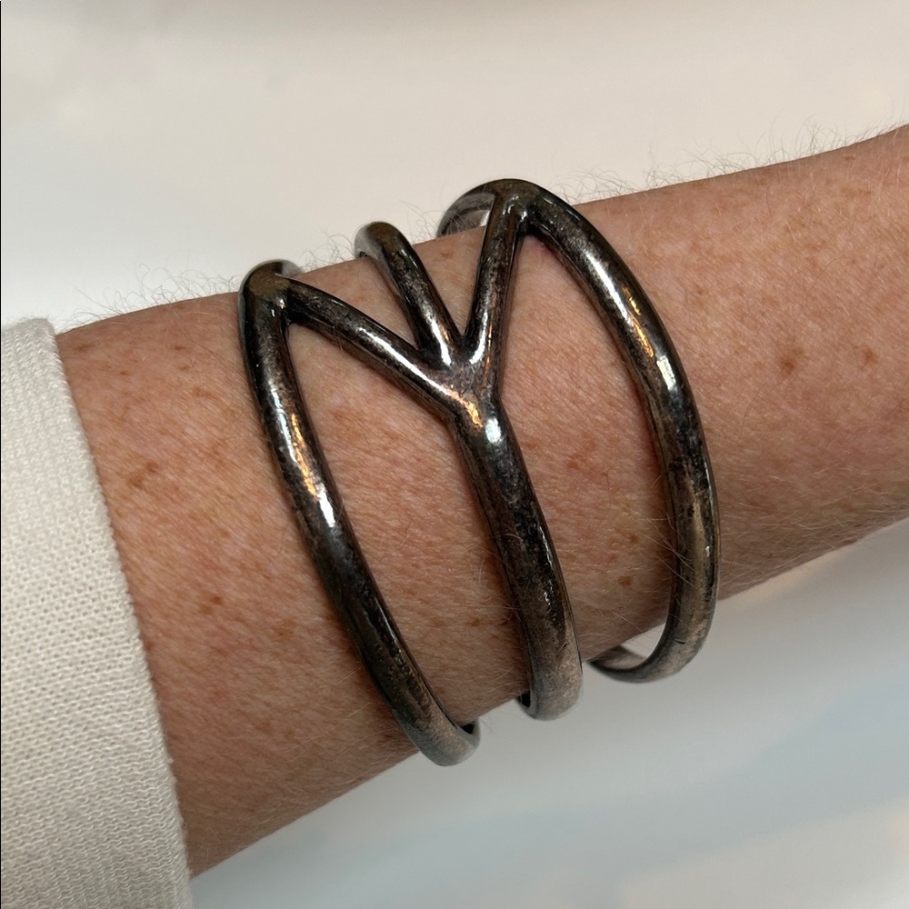 Silver Cuff Peace Bracelet